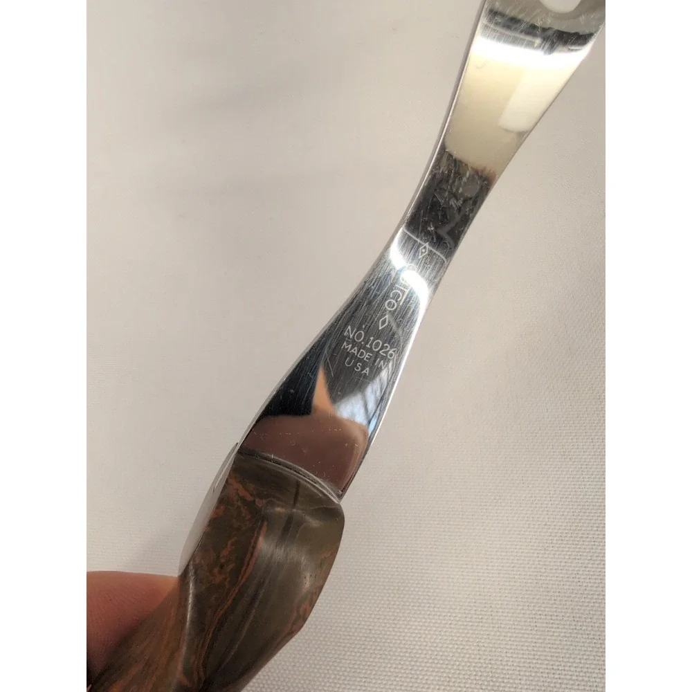 Cutco Carving Fork Brown Marbled Swirled Handle No 1026 USA Cutlery